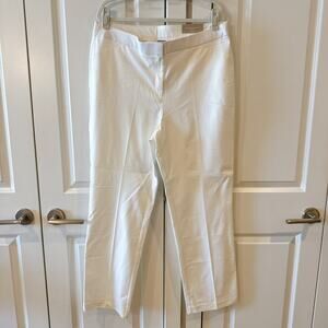 CHICO'S Secret Stretch Straight Leg Pant Trousers Alabaster White | 16 Rd